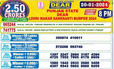 punjab state lottery result today 6pm live|Punjab State Lottery Result 6 PM Winners List 11.01.2024 (OUT) .